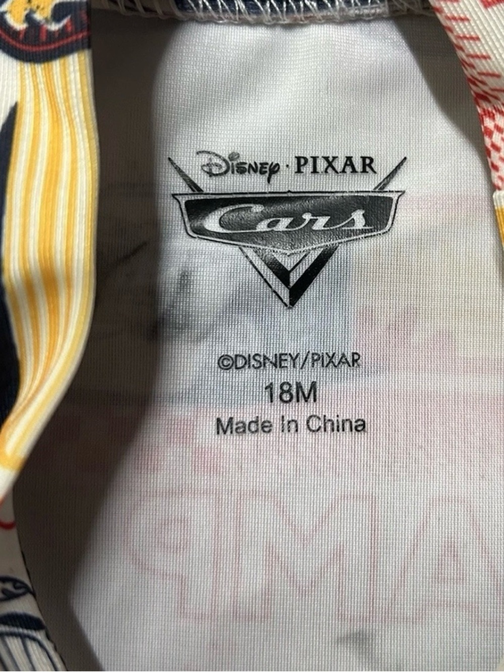 Disney Pixar Cars Toddler Boy Summer Swim Trunks Rash Guard Size 12-18 Months - Picture 3 of 4